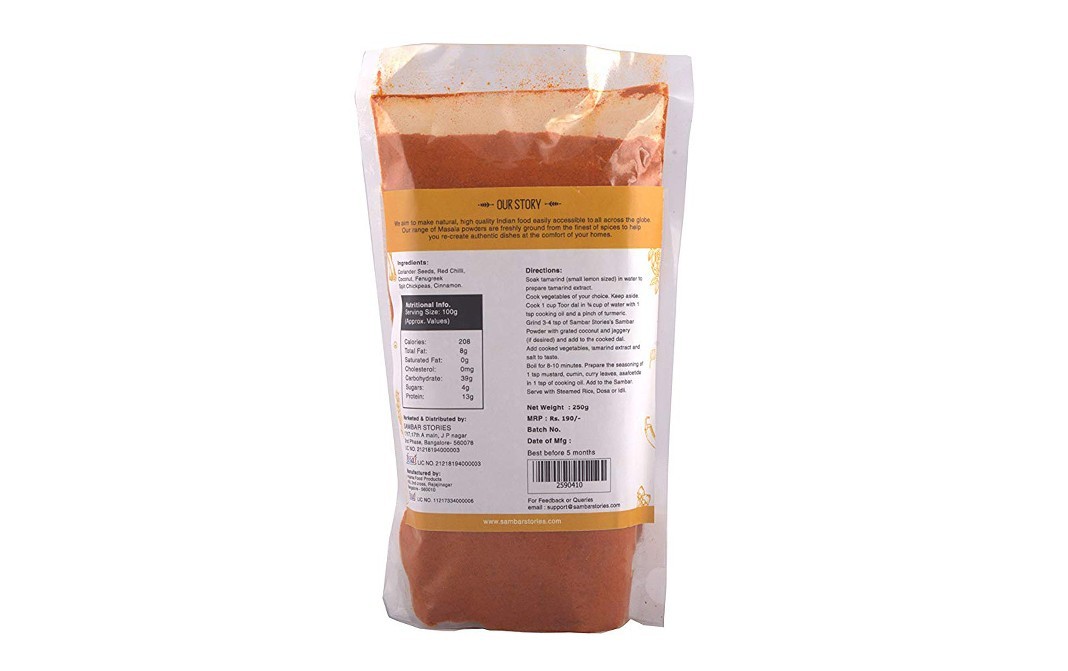Sambar Stories Sambar Powder    Pack  250 grams